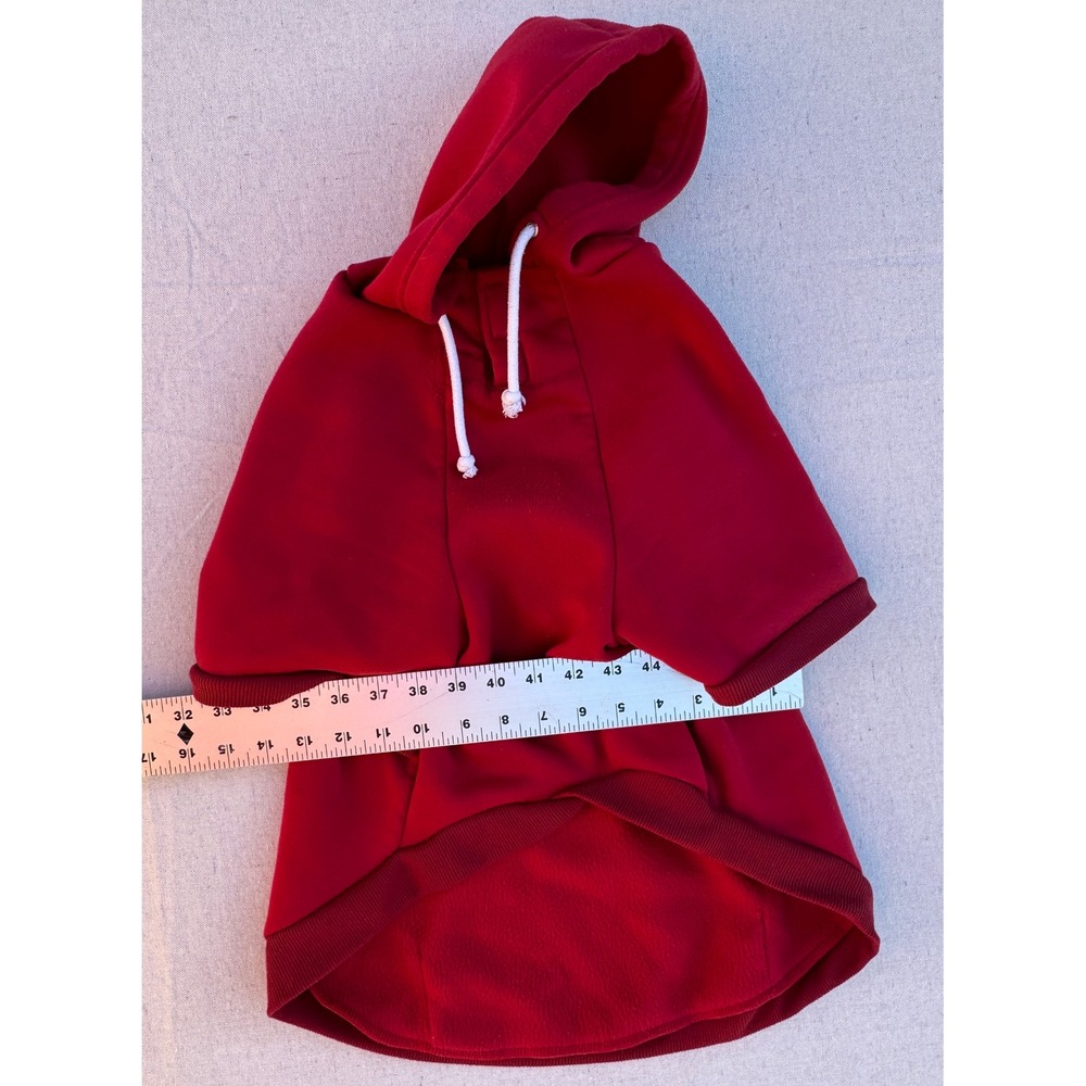 Pets Tale Red Dog Hoodie Sweatshirt with Kangaroo Pocket and Drawstring Hood - Picture 4 of 4